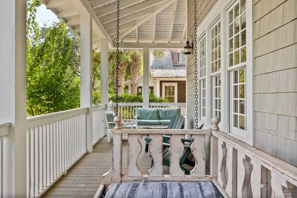 Lounge in the day bed on the porch.