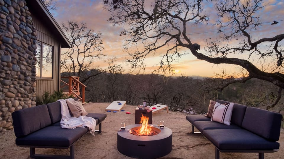 Cozy up around the fire pit and watch the sunset.