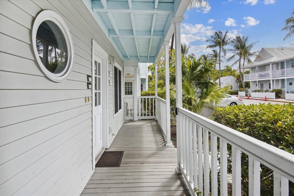 Step up to the front porch.