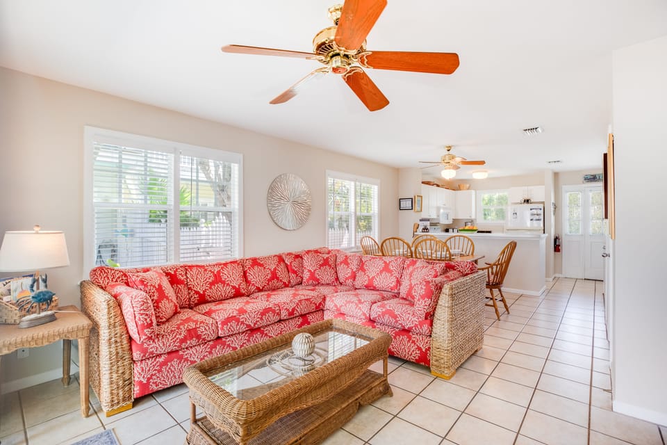 Kick back in the living area.