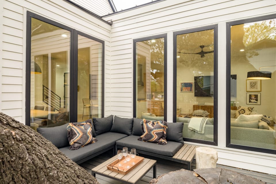 Comfortable outdoor seating.