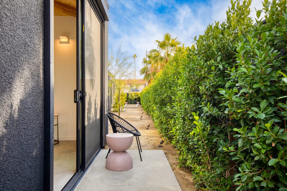 Your room comes with a patio.