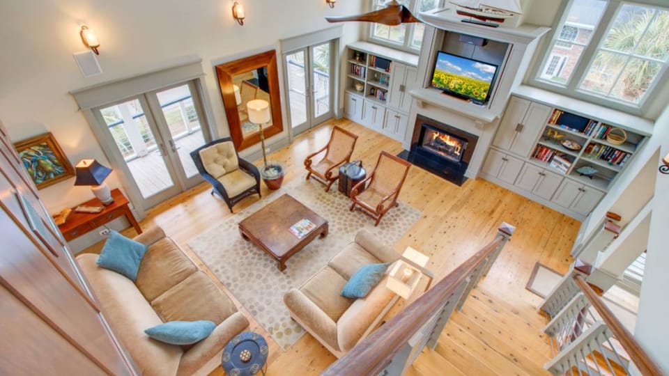 View of living area from the loft.