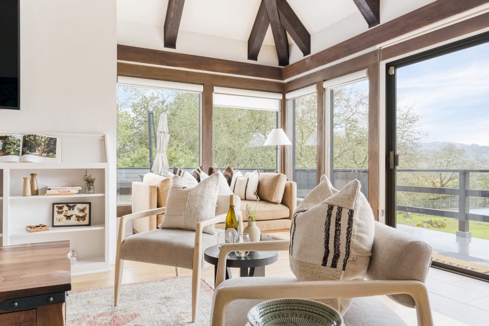 Formal dining area sits 10.