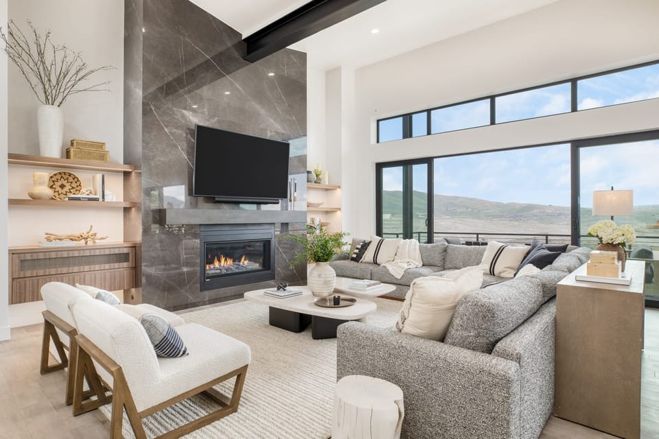 Tons of natural light in the main living room.