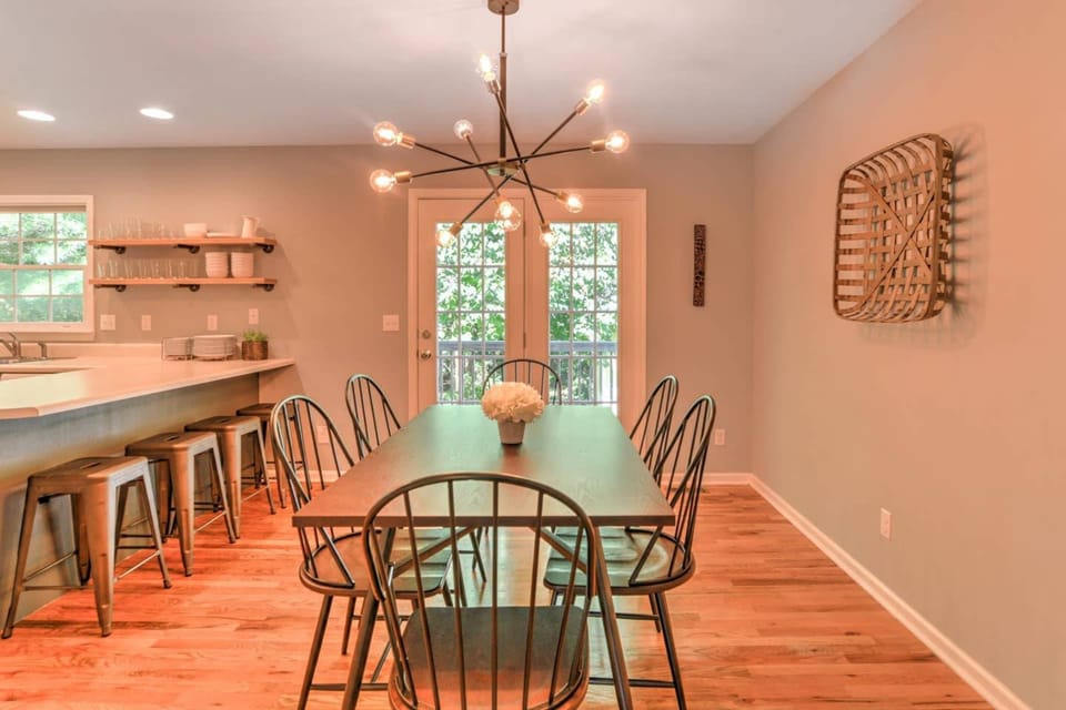 This dining area is the perfect place to gather for meals and conversation.