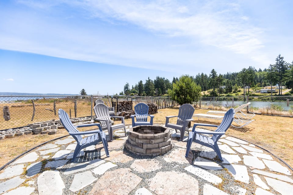 Gather 'round the outdoor firepit and roast some marshmallows.