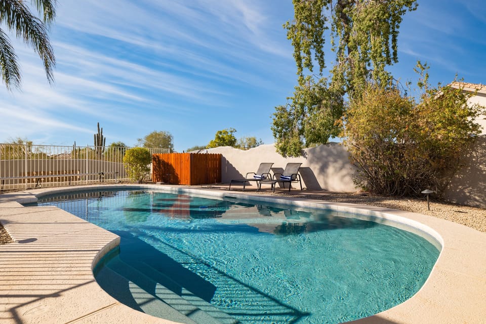 Dive into luxury at our exquisite pool oasis.