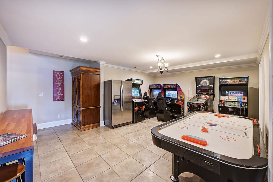 Lower Level Game Room - air hockey, video games, pin ball, shuffle board, foosball!!!!