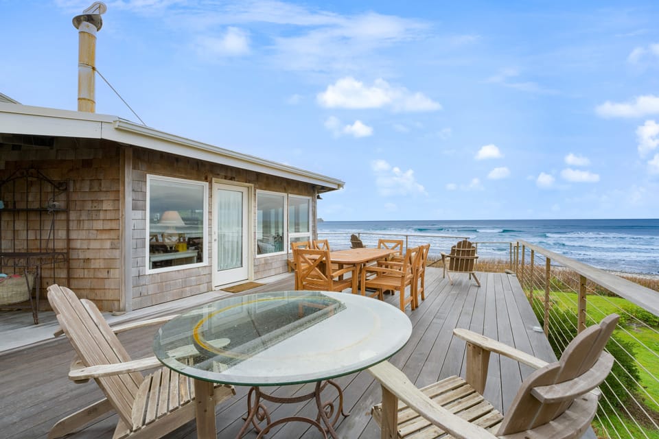 Open-air deck for fresh air and listening to the waves.
