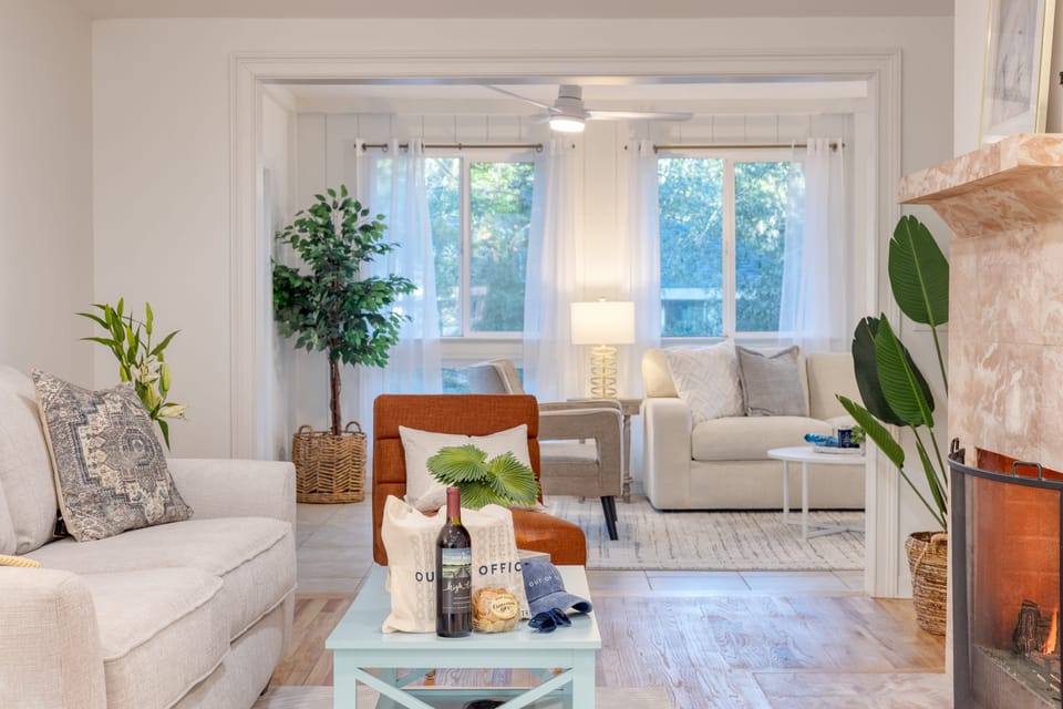 Charming, bright interior.