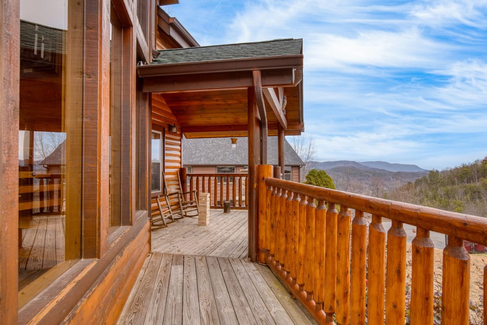 Panoramic mountain views from the balconies.