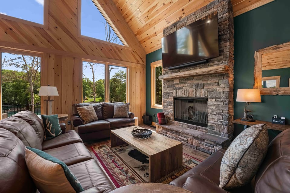 Main Level Living area to enjoy a movie or music fireside!