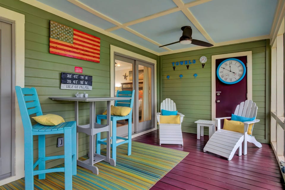 Enjoy the views from the porch while sipping coffee or juice.