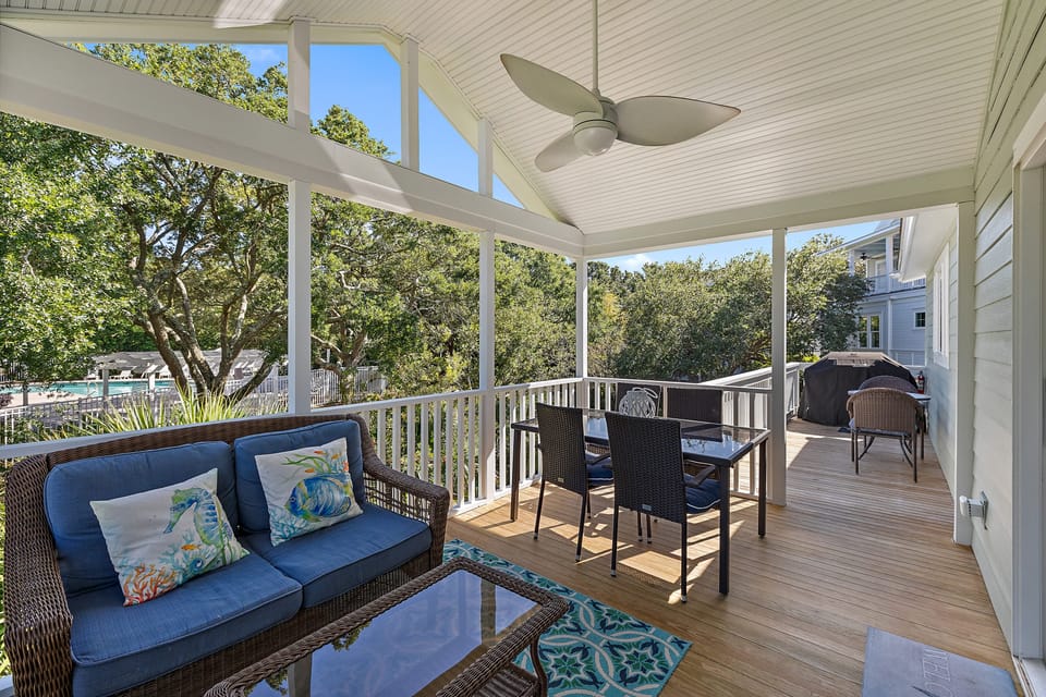 Bonus deck with seating and BBQ grill.