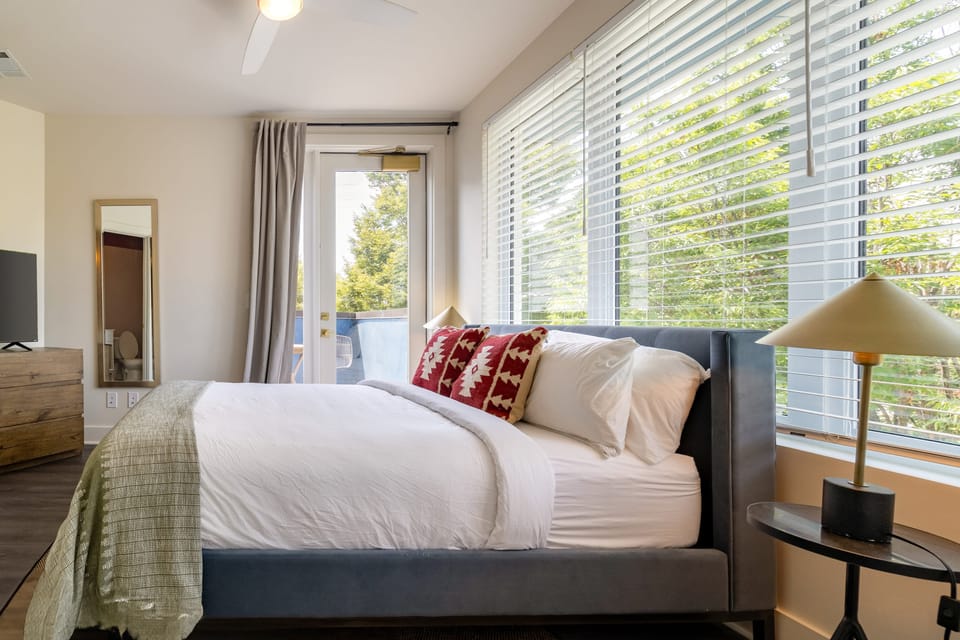 Primary bedroom features a king bed and ensuite bathroom.