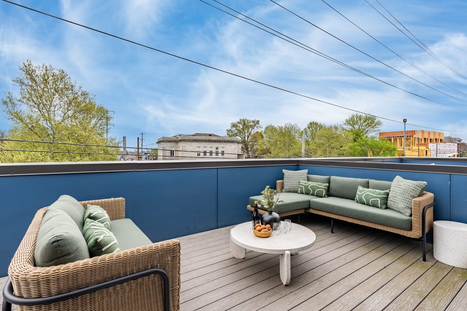 Private outdoor space with lounge seating.