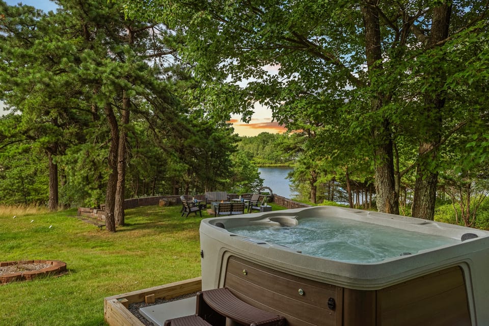 Take a relaxing dip in the hot tub.
