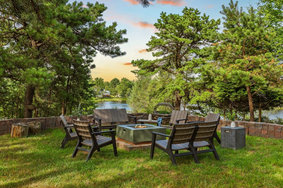 Gather around the fire pit.