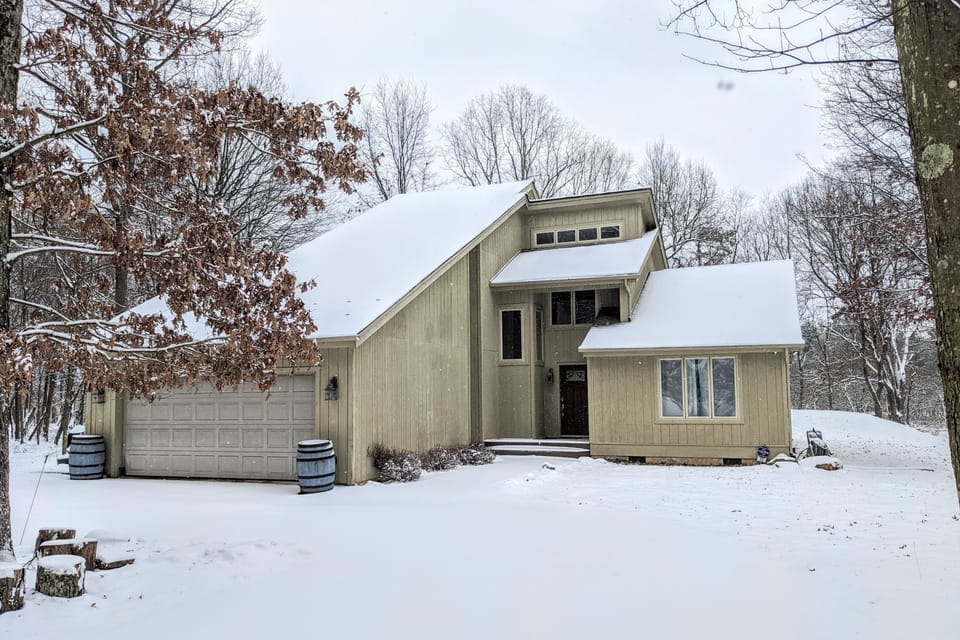 Cozy vibes all around. This house looks perfect for curling up by a fireplace on a snowy day. We can't wait to welcome you!