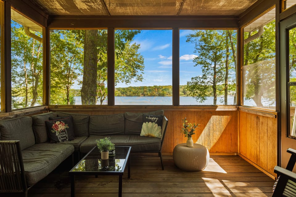 Enclosed porch.