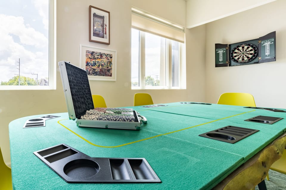 Sleep sofa in the living room for additional space.