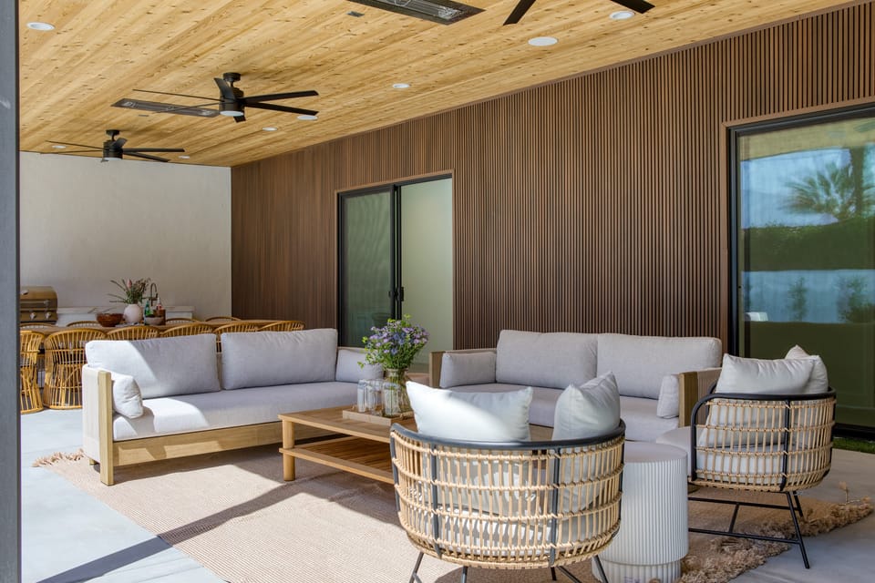 Enjoy the outdoors with comfortable seating and shade.