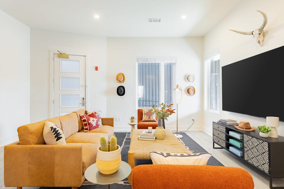 Vibrant living room.