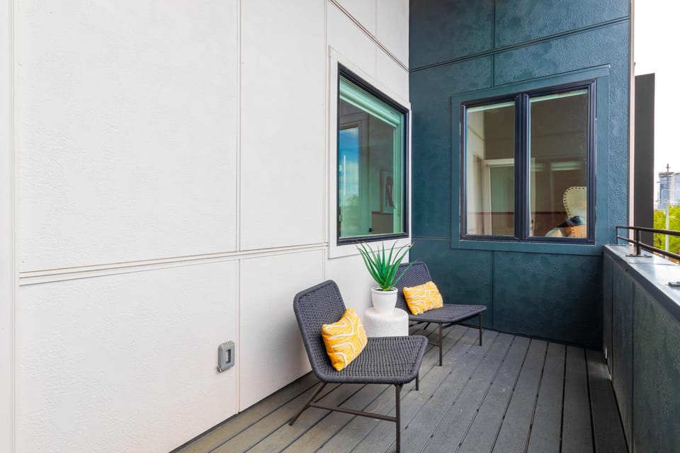 Relax and unwind with a view from the balcony.