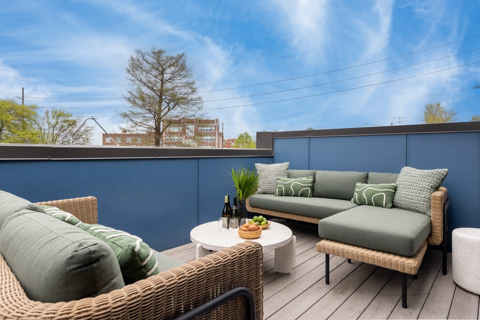 Private outdoor space with comfortable lounge seating.