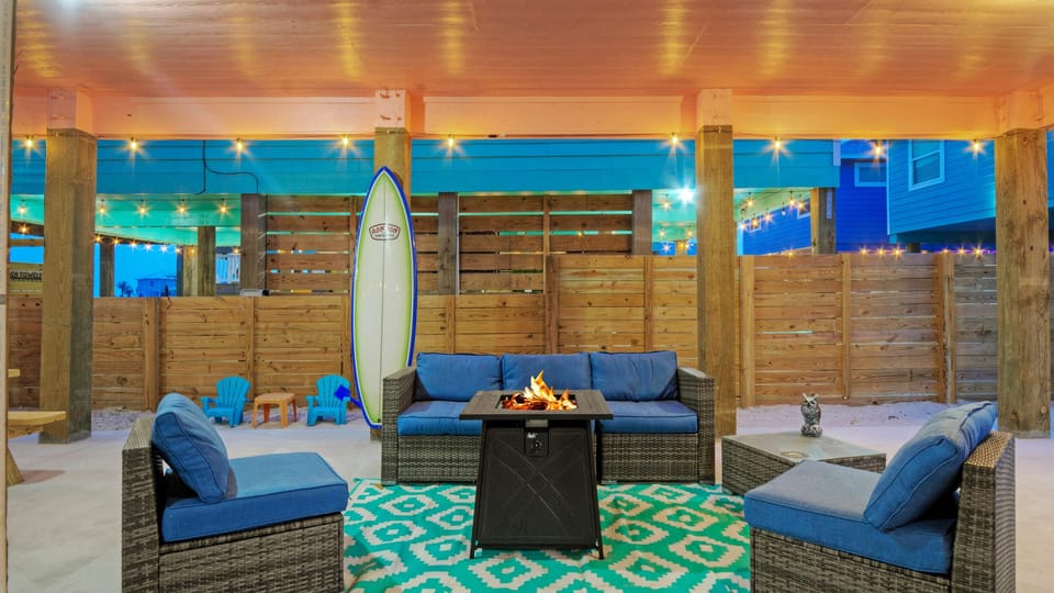 Get cozy by the fire.