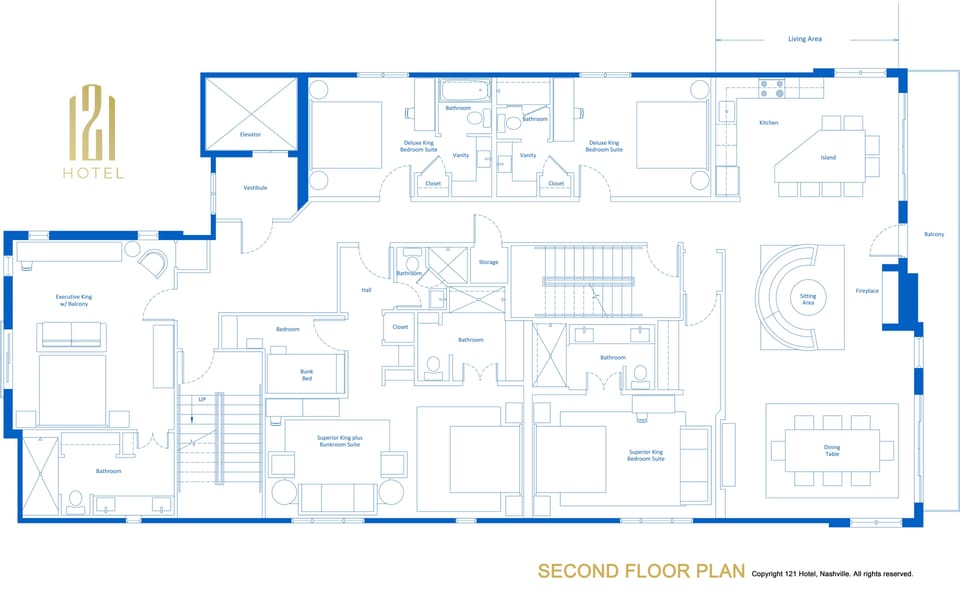 Floor 2 of the 121 hotel.