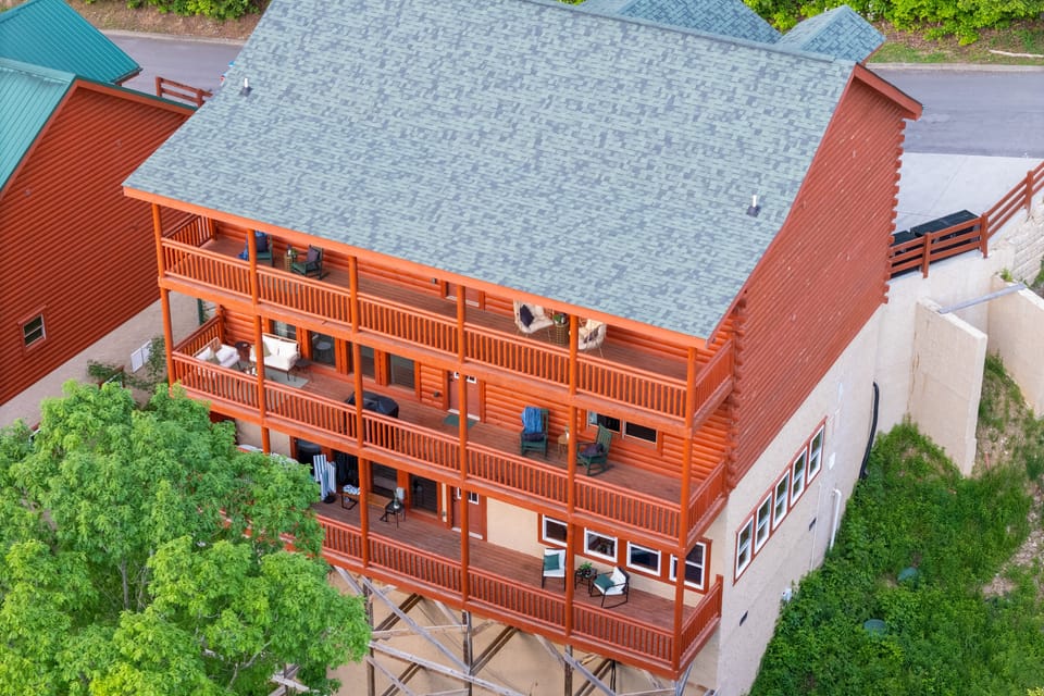 Aerial view of the house