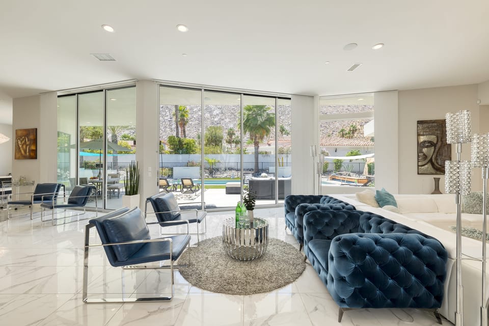 Step into a world of elegance in the airy living room.