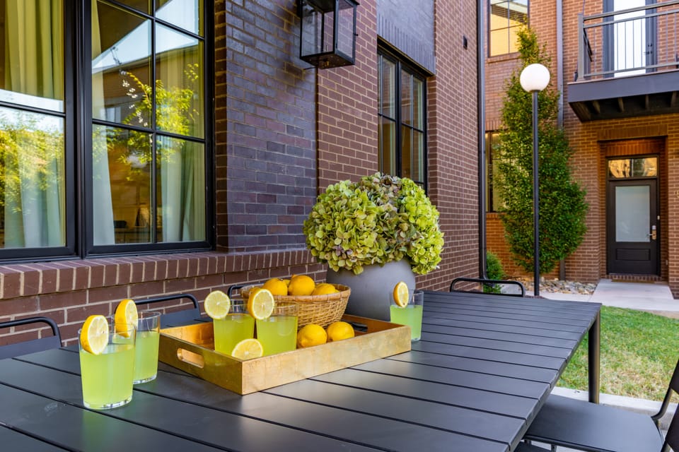 Soak up the sun in the shared courtyard.
