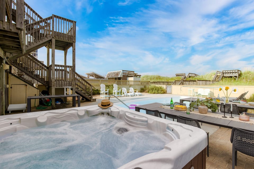 Private hot tub.
