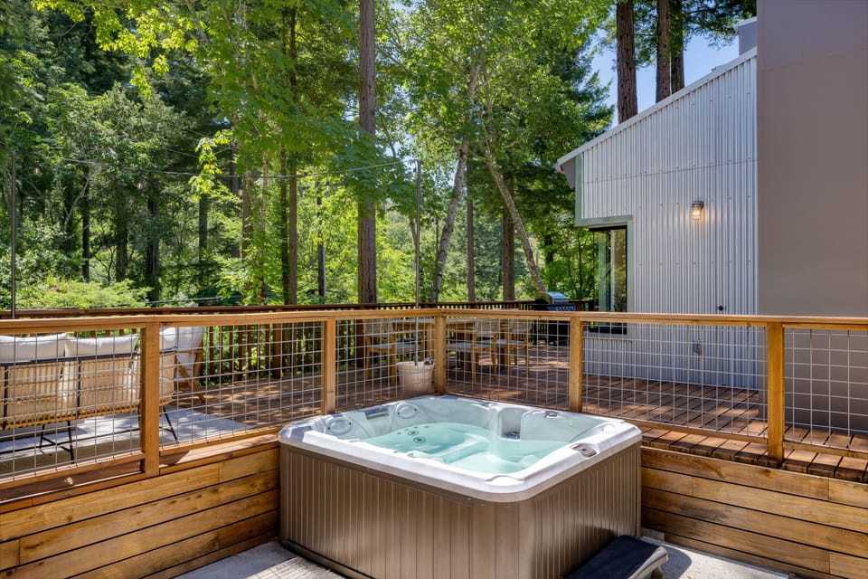 Private hot tub.