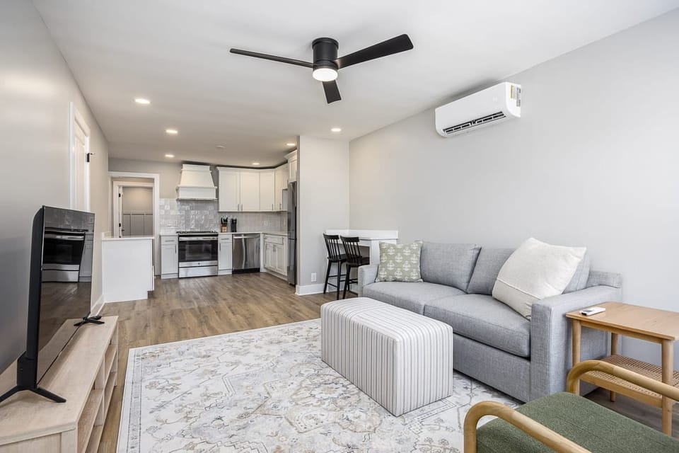 Comfortable living rooms with a sleep sofa.