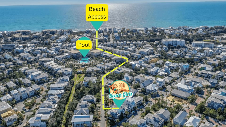 Steps to Private Beach Access | Pool + Bikes • Seacrest 30A House in Rosemary Beach