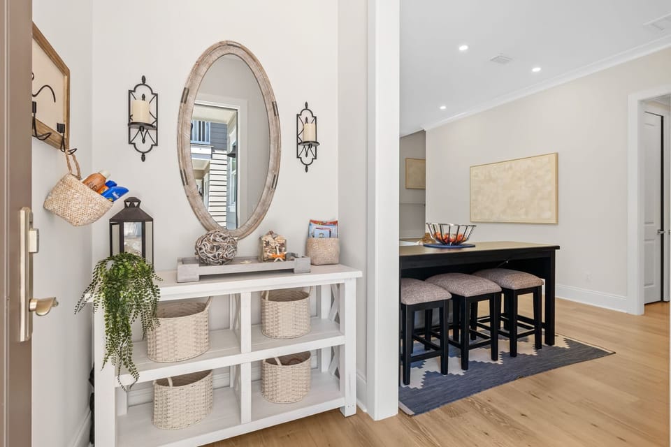 Modern decor with clean and artistic accents.