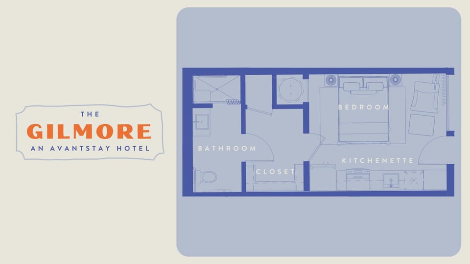 Kitchen and living room.