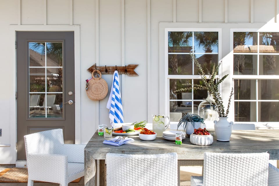 Outdoor dining area.