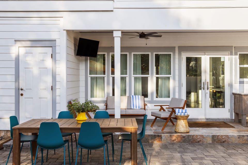 Outdoor dining area.