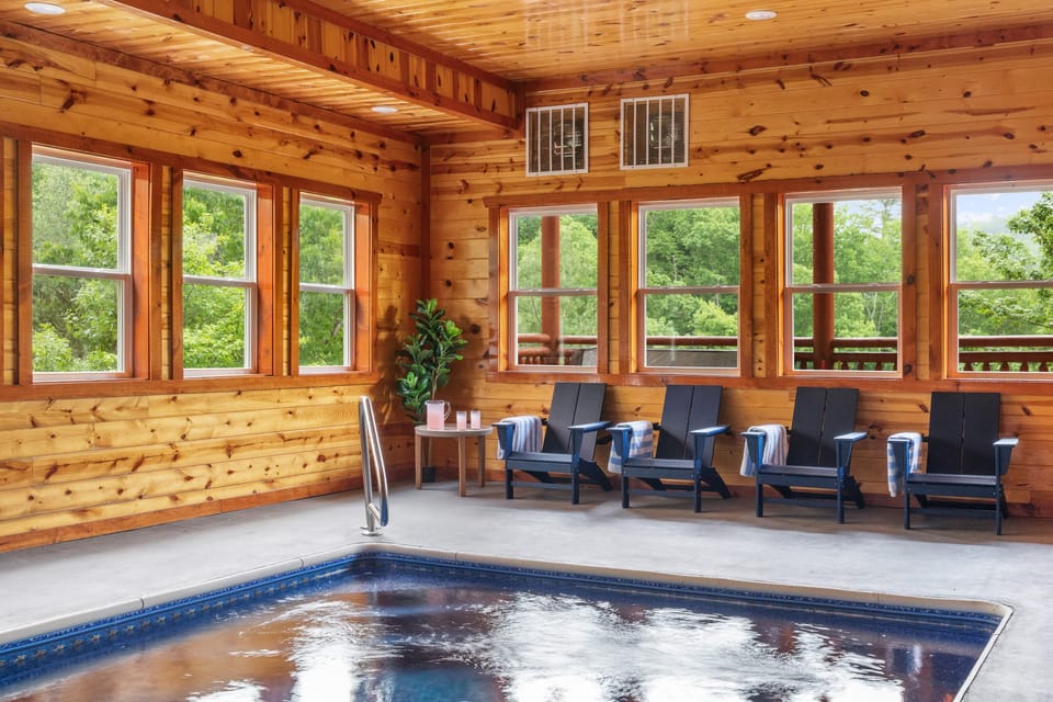 Kick back on the pool loungers by the indoor pool.