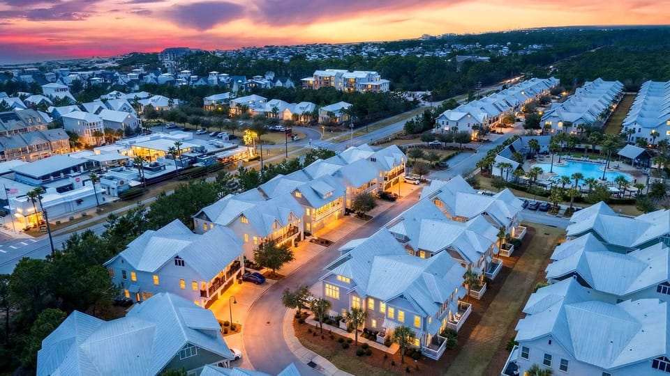 Aerial view of the neighborhood.