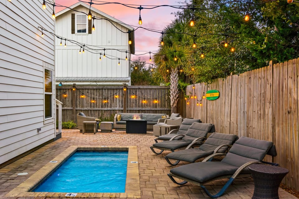 Private backyard and private pool.
