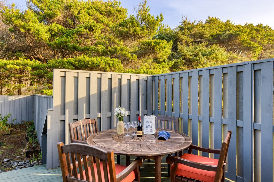 Outdoor dining area on the patio.