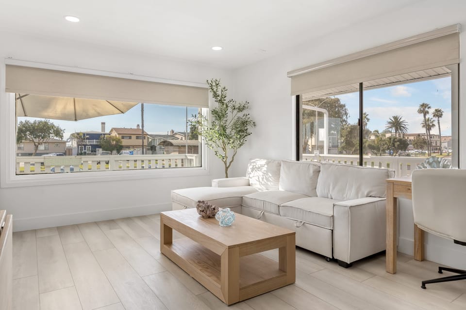 Comfortable seating with ample natural lighting.