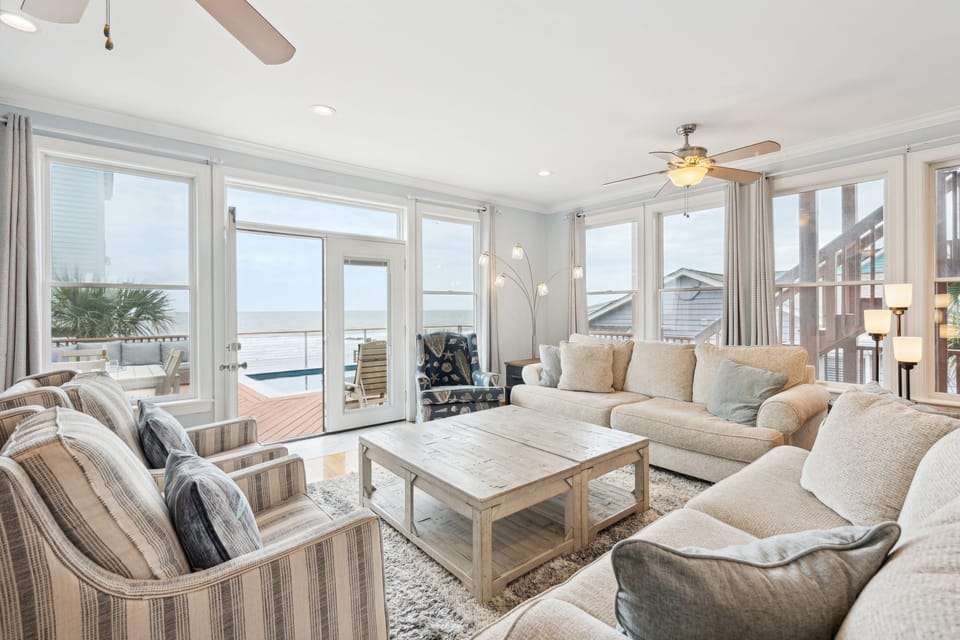 Beautiful ocean views from the living area.