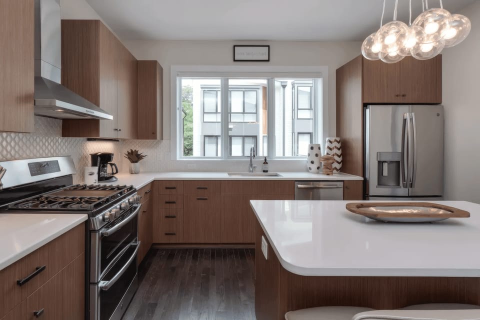 Stainless steel appliances.